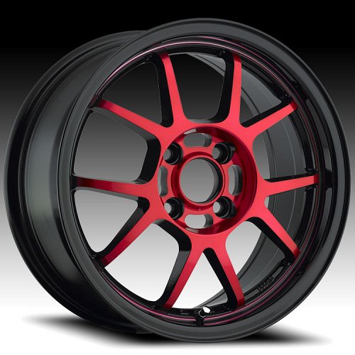 Konig Foil 17R 4L Black w/ Red Face Custom Rims Wheels 1