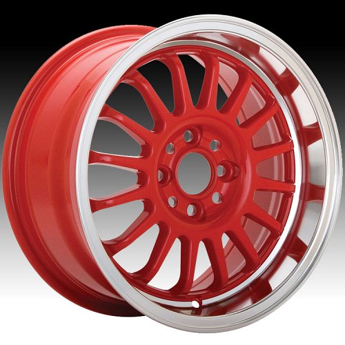 Konig Retrack 20R RK Gloss Red w/ Machined Lip Custom Rims Wheels 1
