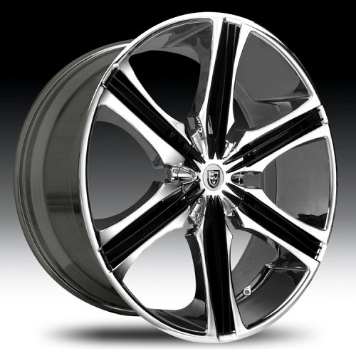 Lexani Arrow Chrome w/ Black Inserts Custom Rims Wheels 1