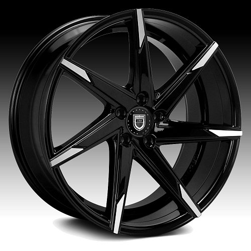 Lexani CSS-7 Gloss Black Machined Tip Custom Wheels Rims 1