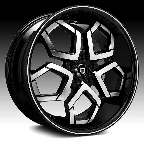 Lexani Hydra Machined Black Custom Wheels Rims 1