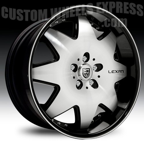 Lexani LX-2 Gloss Black Machined w/ Machined Accent Custom Wheels Rims 1