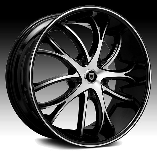 Lexani Polaris Machined Black Custom Wheels Rims 1