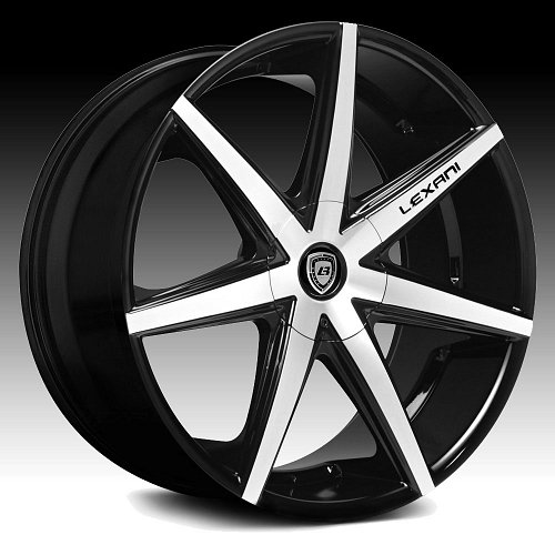 Lexani R-Seven Gloss Black Machined Custom Wheels Rims 1