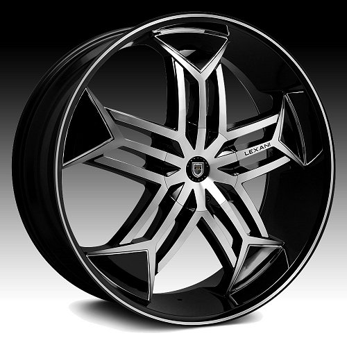 Lexani Tristo Gloss Black Machined Custom Wheels Rims 1