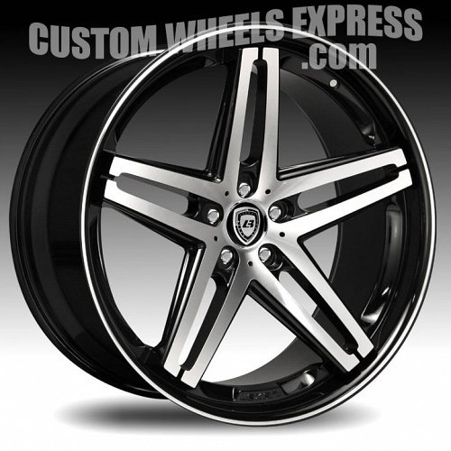 Lexani R-Five / R5 Gloss Black Machined Custom Wheels Rims 1