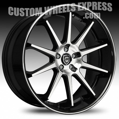 Lexani R-Ten / R10 Machined Gloss Black Custom Wheels Rims 1