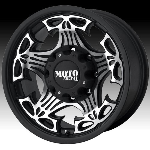 Moto Metal MO909 Skull Gloss Black Machined Custom Wheels Rims 1