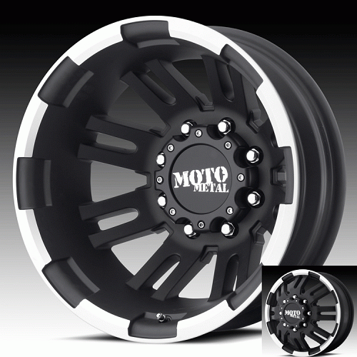 Moto Metal MO963 Dually Matte Black Machined Custom Wheels Rims 1