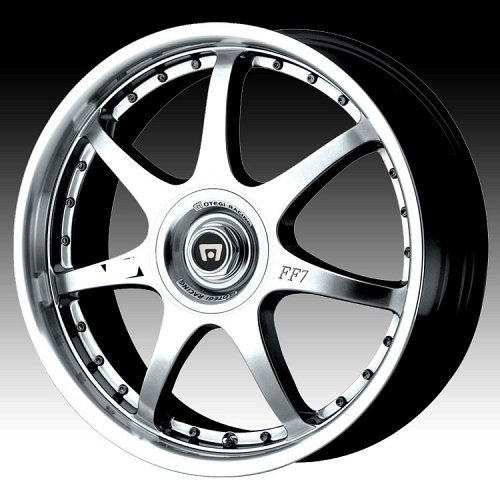 Motegi Racing MR2373 2373 FF7 Silver w/ Machined Lip Custom Rims Wheels 1