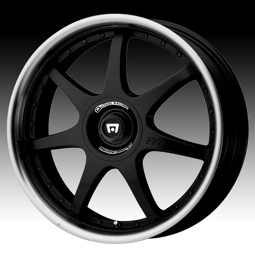 Motegi Racing MR2378 2378 FF7 Gloss Black w/ Machined Lip Custom Rims Wheels 1
