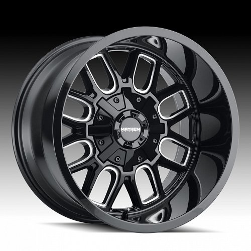 Mayhem Cogent 8107 Gloss Black Milled Custom Wheels Rims 1