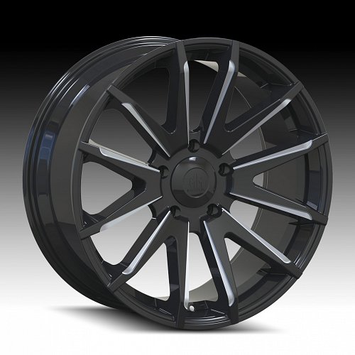 Mayhem Crossfire 8109 Gloss Black Milled Custom Wheels Rims 1