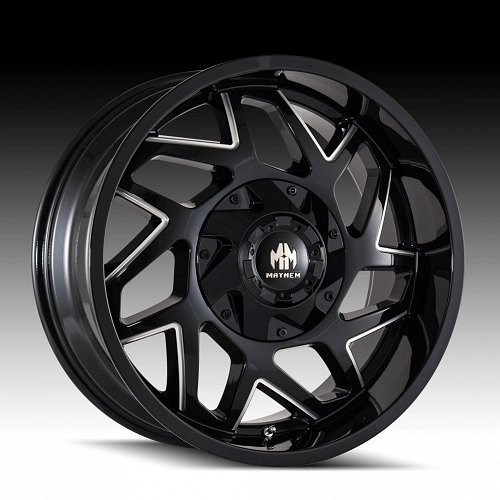 Mayhem Hatchet 8106 Gloss Black Milled Custom Wheels Rims 1