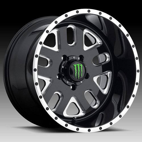TIS Monster Energy Edition 539BM Black Milled Custom Wheels Rims 1