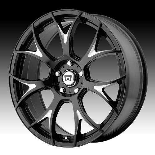 Motegi Racing MR126 Gloss Black Milled Accents Custom Rims Wheels 1