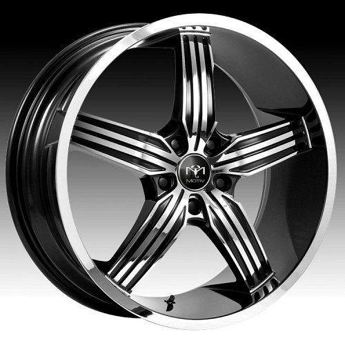 Motiv 401CB-5 Motion Gloss Black w/ Chrome Accents Custom Rims Wheels 1