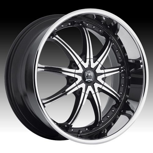 Motiv 408CB Millenium Chrome w/ Gloss Black Accents Custom Rims Wheels 1