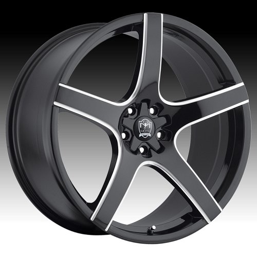 Motiv 410BM Maranello Black Milled Accents Custom Rims Wheels 1