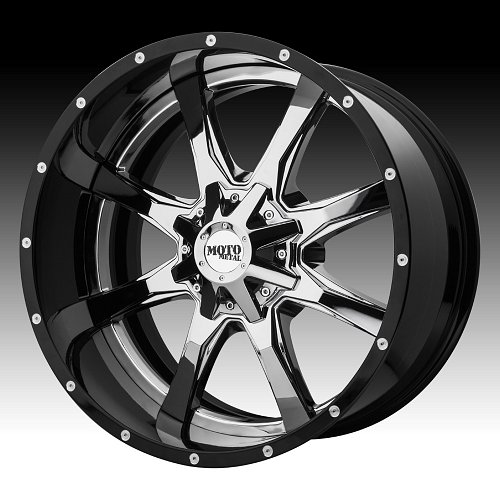 Moto Metal MO201 Chrome / Black Custom Wheels Rims 1