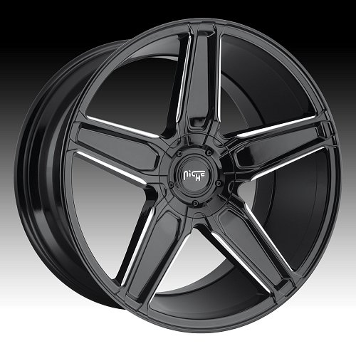 Niche Cannes M180 Gloss Black Milled Custom Wheels Rims 1