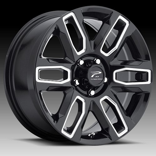 Platinum 252 Allure CUV Gloss Black with Milled Accents Custom Wheels Rims 1