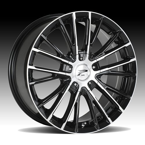 Platinum 437U Genesis Machined Black Custom Wheels Rims 1