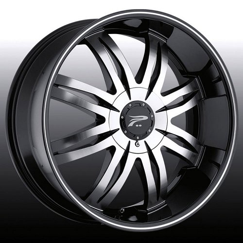 Platinum 298 / 299 Diamonte Machined Black Custom Rims Wheels 1