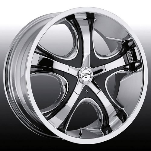 Platinum 415 / 416 Patriarch Chrome w/ Black Inserts Custom Rims Wheels 1