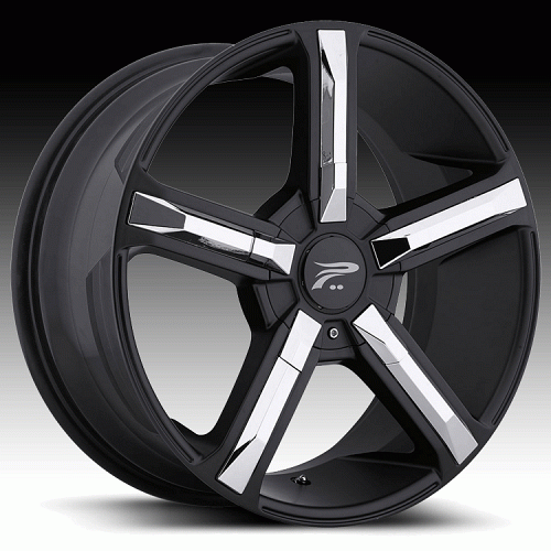 Platinum 499 Dynasty Black with Chrome Inserts Custom Rims Wheels 1