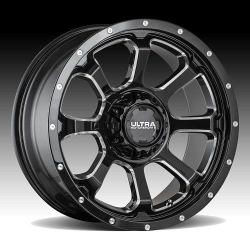 Ultra 219BM Nemesis Gloss Black Milled Custom Wheels Rims 2
