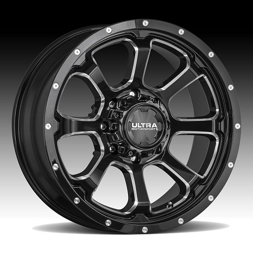 Ultra 219BM Nemesis Gloss Black Milled Custom Wheels Rims 1