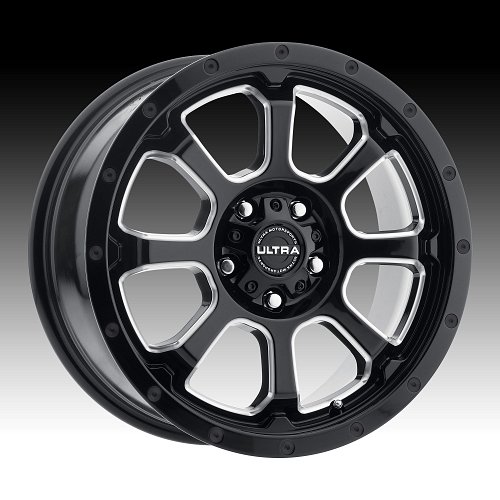 Ultra 219BM Nemesis CUV Gloss Black Milled Custom Wheels Rims 1