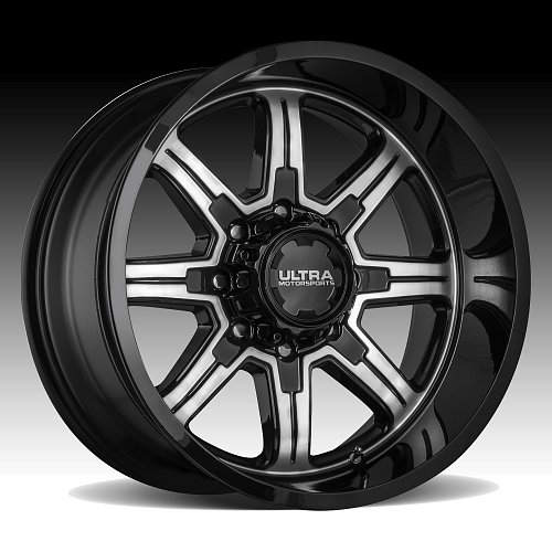 Ultra 229U Menace Gloss Black Machined Custom Wheels Rims 1