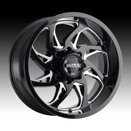 Ultra 230BM Villain Gloss Black Milled Custom Wheels Rims 1