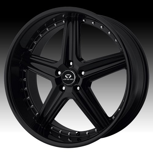 Lorenzo WL019 WL19 Gloss Black Custom Rims Wheels 1