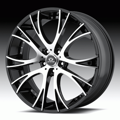 Lorenzo WL034 WL34 Gloss Black Machined Custom Rims Wheels 1