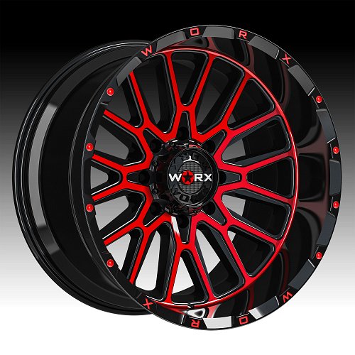 Worx Offroad 818MBR Machined Black Red Tint Custom Truck Wheels 1