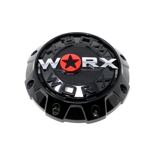 WRX-8856B / Worx Alloy Gloss Black 5/6-Lug Bolt On Center Cap 1