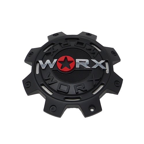 WRX-8899FSB / Worx Alloy 8-Lug Satin Black Dually Front Bolt On Center Cap 1