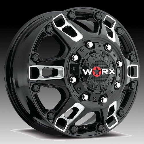 Worx Alloy 803 Beast Black Milled Dually Custom Wheels Rims 2