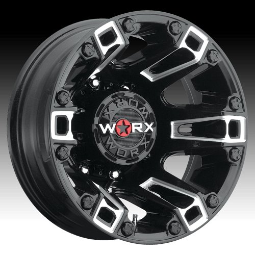 Worx Alloy 803 Beast Black Milled Dually Custom Wheels Rims 1