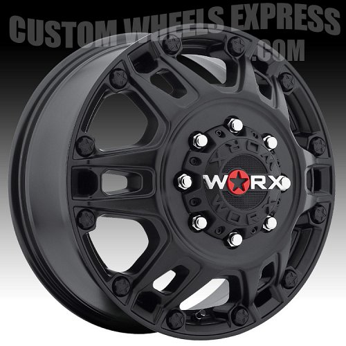 Worx Alloy 803 Beast Satin Black Dually Custom Wheels Rims 2