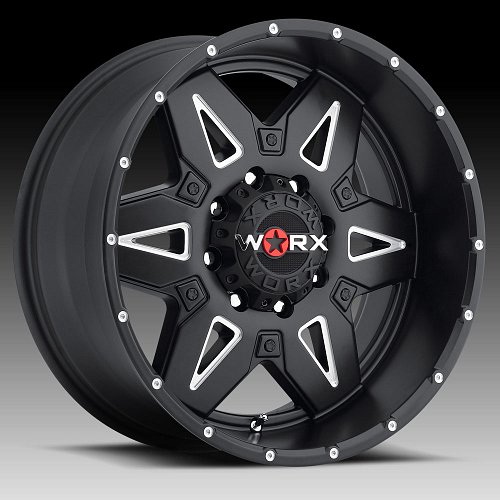 Worx Alloy 807 Ledge Satin Black Milled Accents Custom Rims Wheels 1