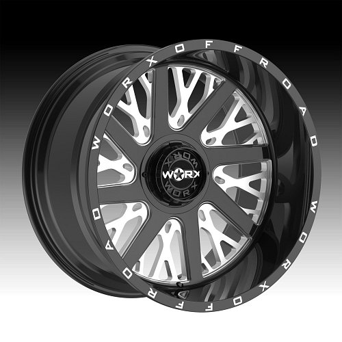Worx Alloy 816BM Overtime Gloss Black Milled Custom Wheels Rims 1