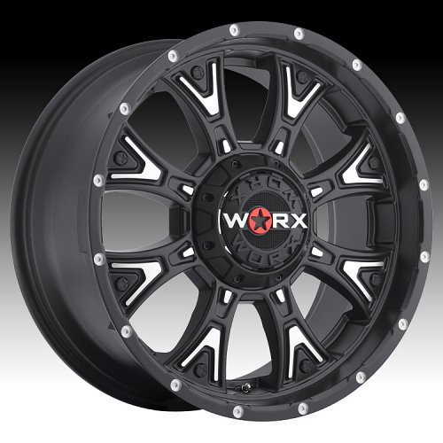 Worx Alloy 805 Tyrant Satin Black Machined Accents Custom Rims Wheels 1