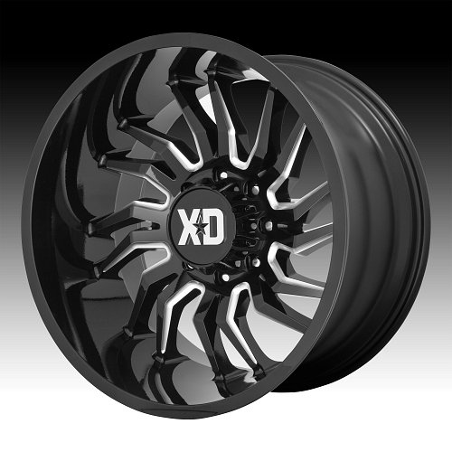 XD Series XD858 Tension Gloss Black Milled Custom Truck Wheels Rims 1