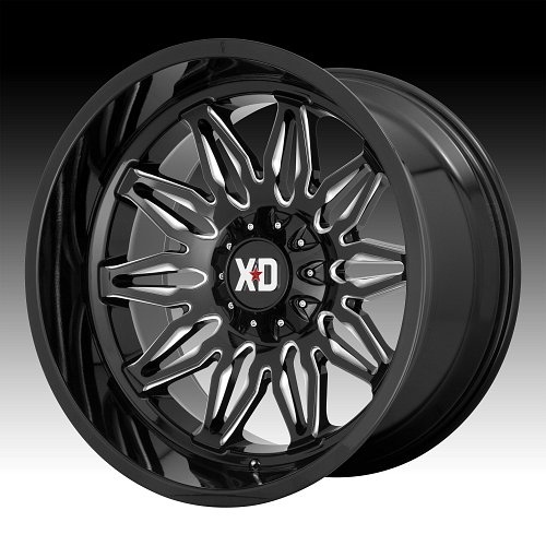 XD Series XD859 Gunner Gloss Black Milled Custom Truck Wheels Rims 1