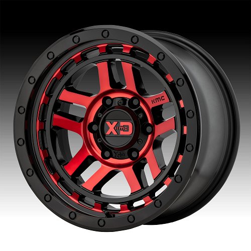 XD Series XD140 Recon Machined Black Red Custom Wheels Rims