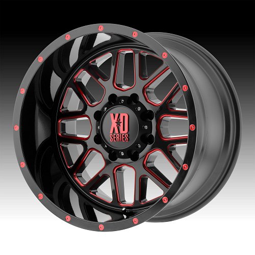 XD Series XD820 Grenade Red Black Milled Custom Wheels Rims 1